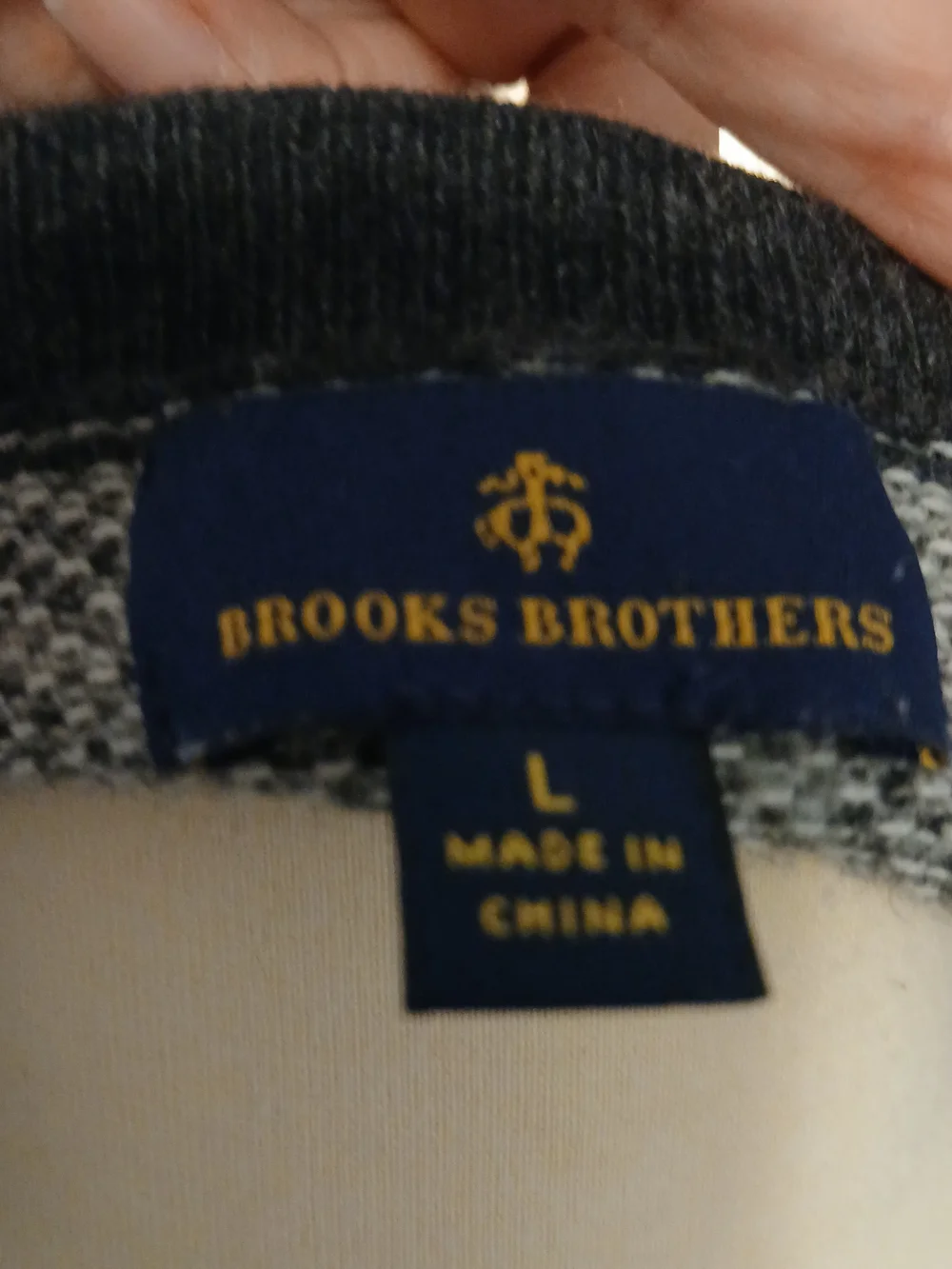 Brooks Brothers Black and Gray Crewneck Sweater